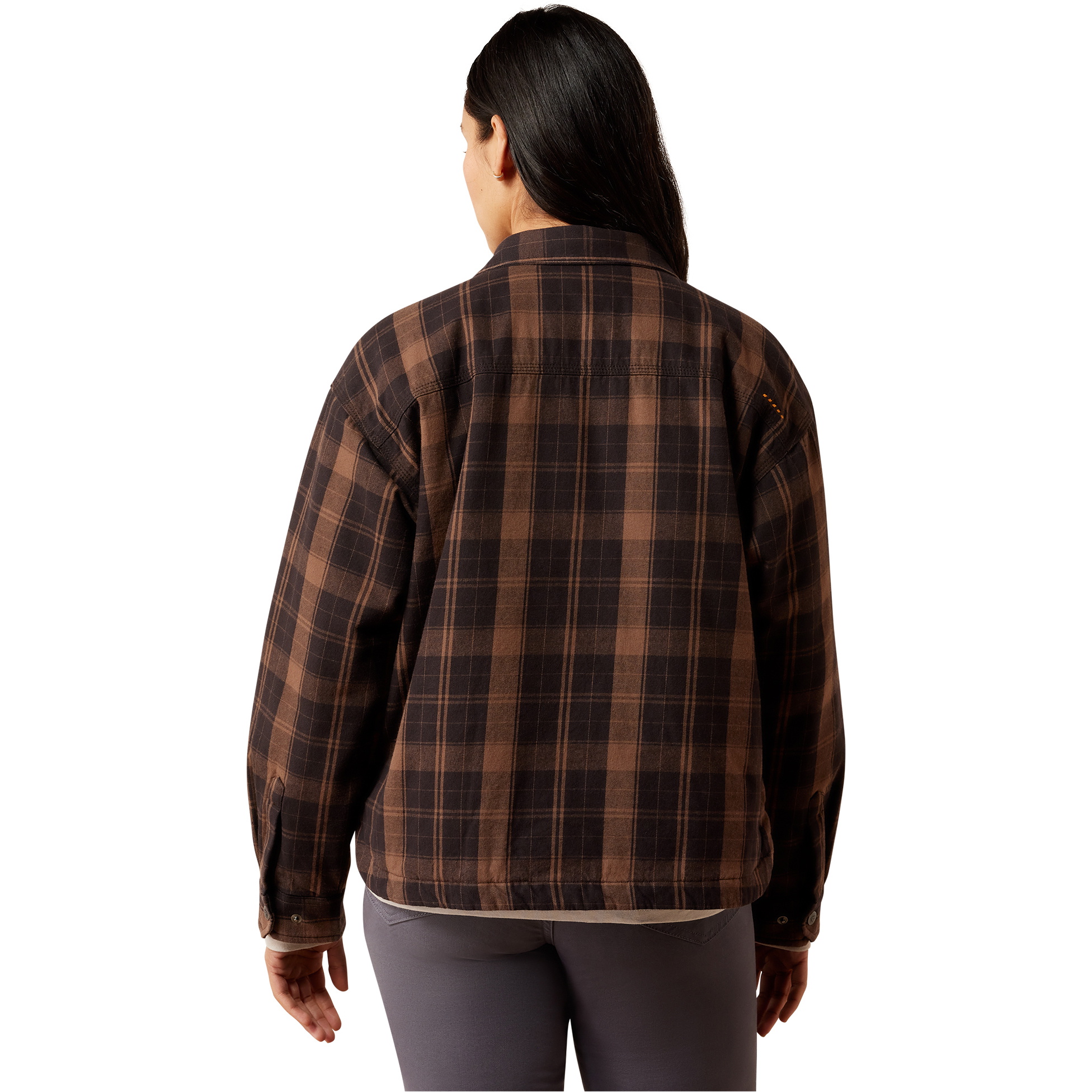 2026 Ariat Womens Rebar Flannel Insulated Shirt Jacket 10079039 - Rain Drum